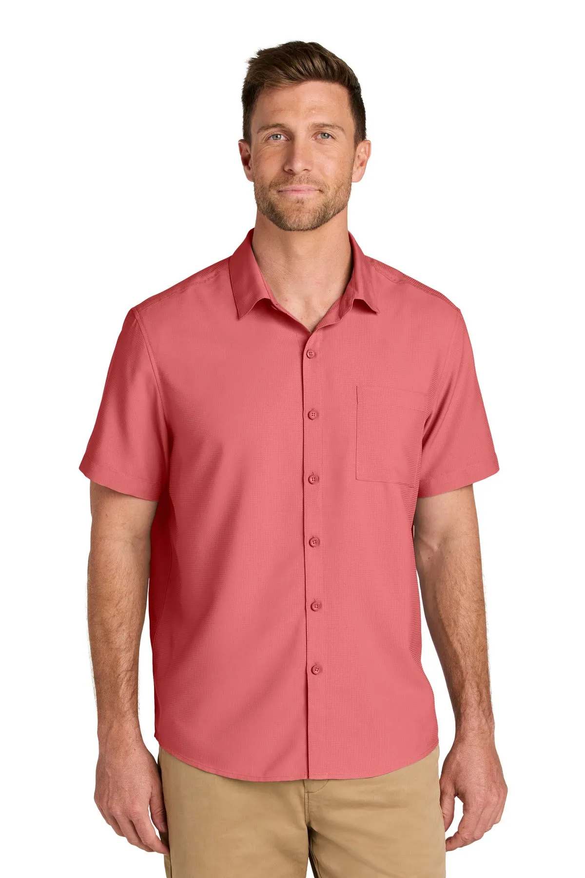 Port Authority Short Sleeve UV Dockside Shirt W963 Coral Reef