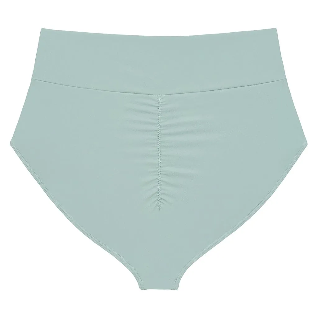Powder Blue Full Coverage High Rise Bikini Bottom