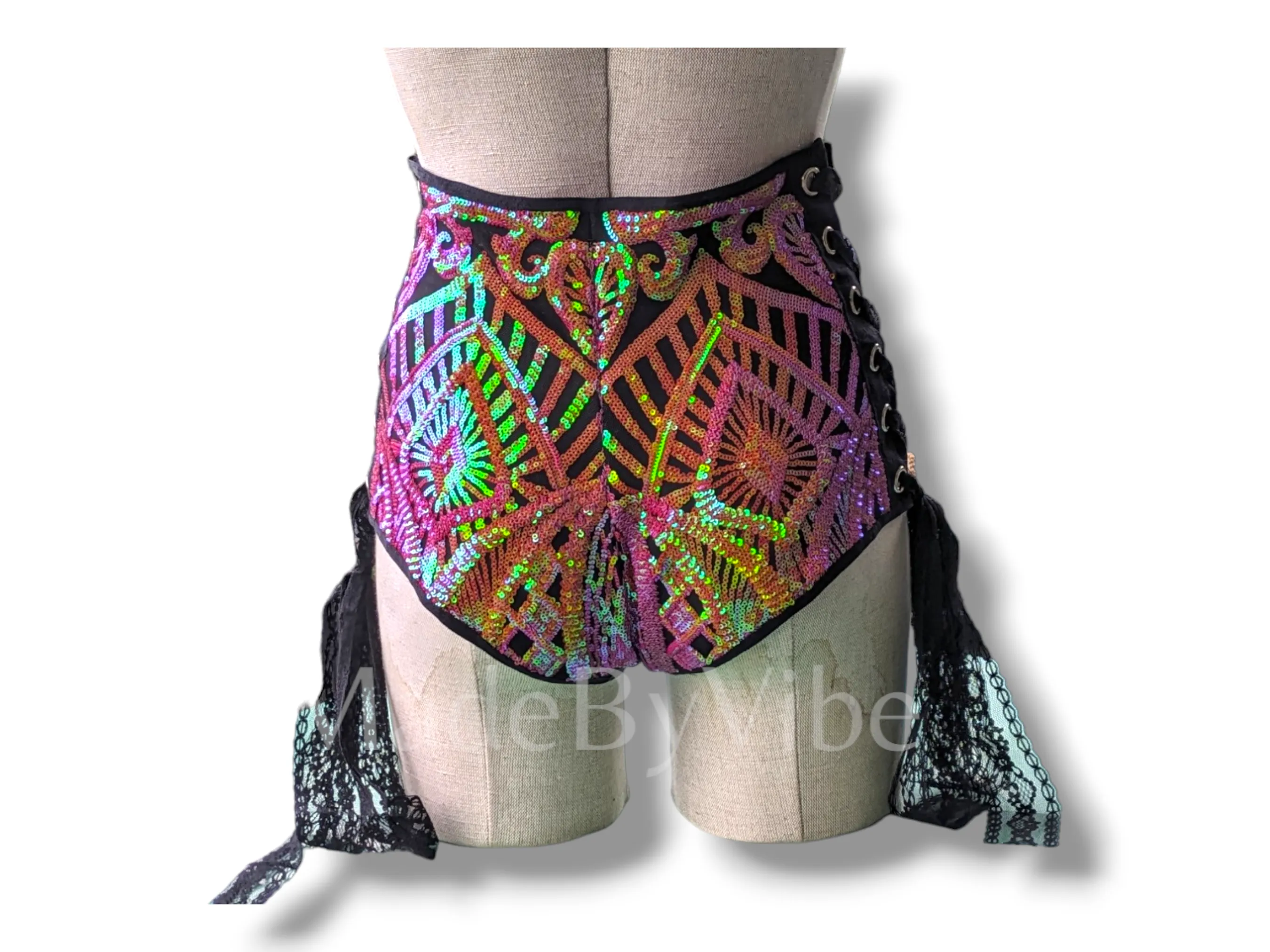Princess Clementine High Waisted Side Lace Booty Shorts - Made to Order