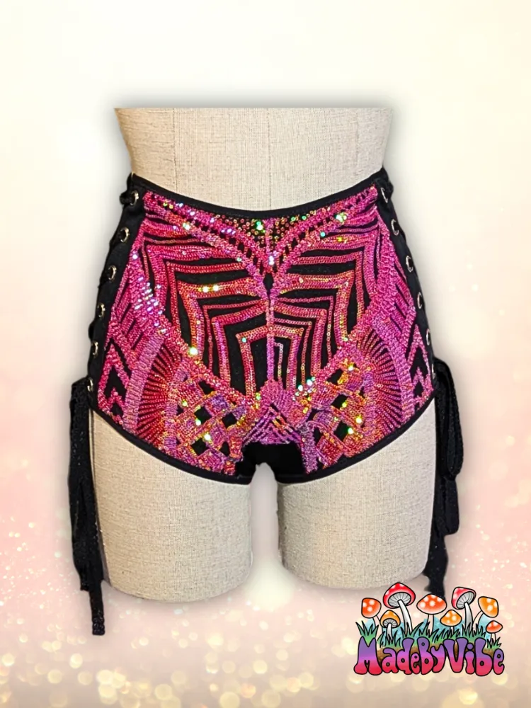Princess Clementine High Waisted Side Lace Booty Shorts - Made to Order