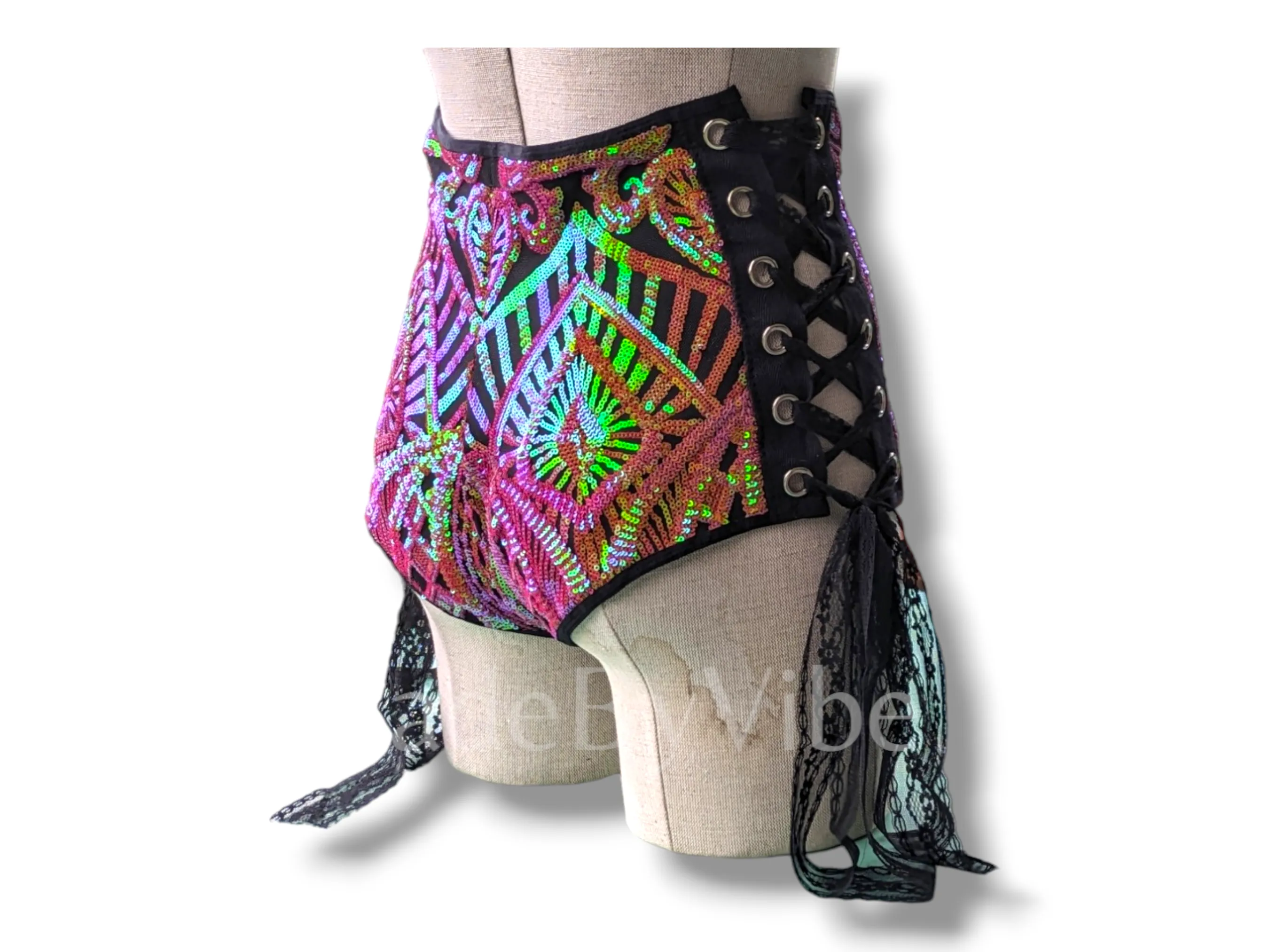 Princess Clementine High Waisted Side Lace Booty Shorts - Made to Order