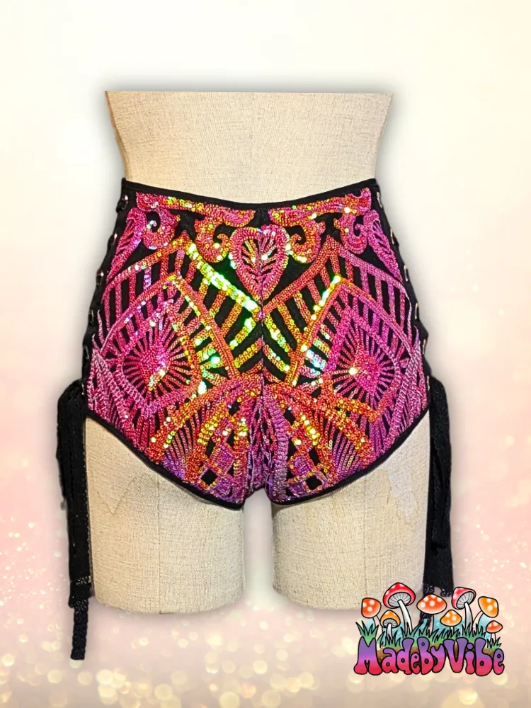 Princess Clementine High Waisted Side Lace Booty Shorts - Made to Order