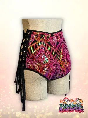 Princess Clementine High Waisted Side Lace Booty Shorts - Made to Order