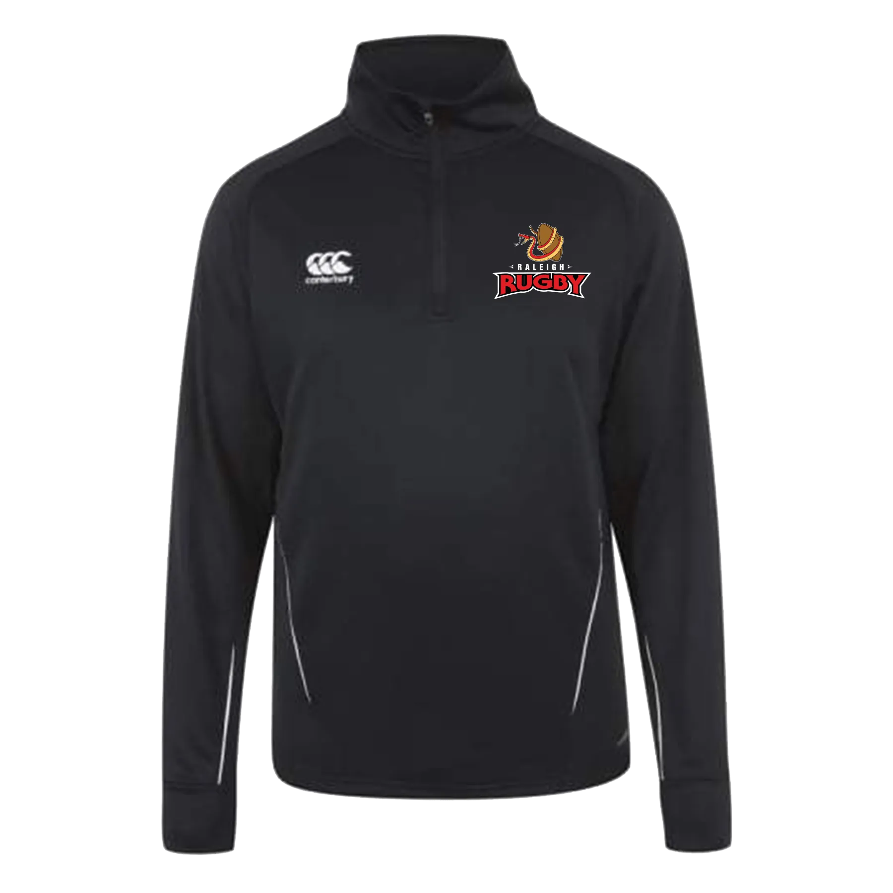 Raleigh Rugby Club Canterbury Team 1/4 Zip Mid Layer Black Rugby Training Top