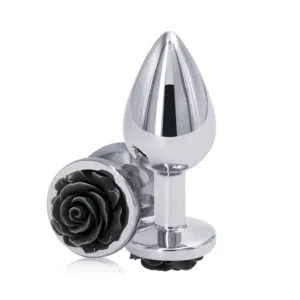 Rear Assets Black Rose Metal Anal Plug - Small