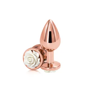 Rear Assets White Rose Gold Butt Plug