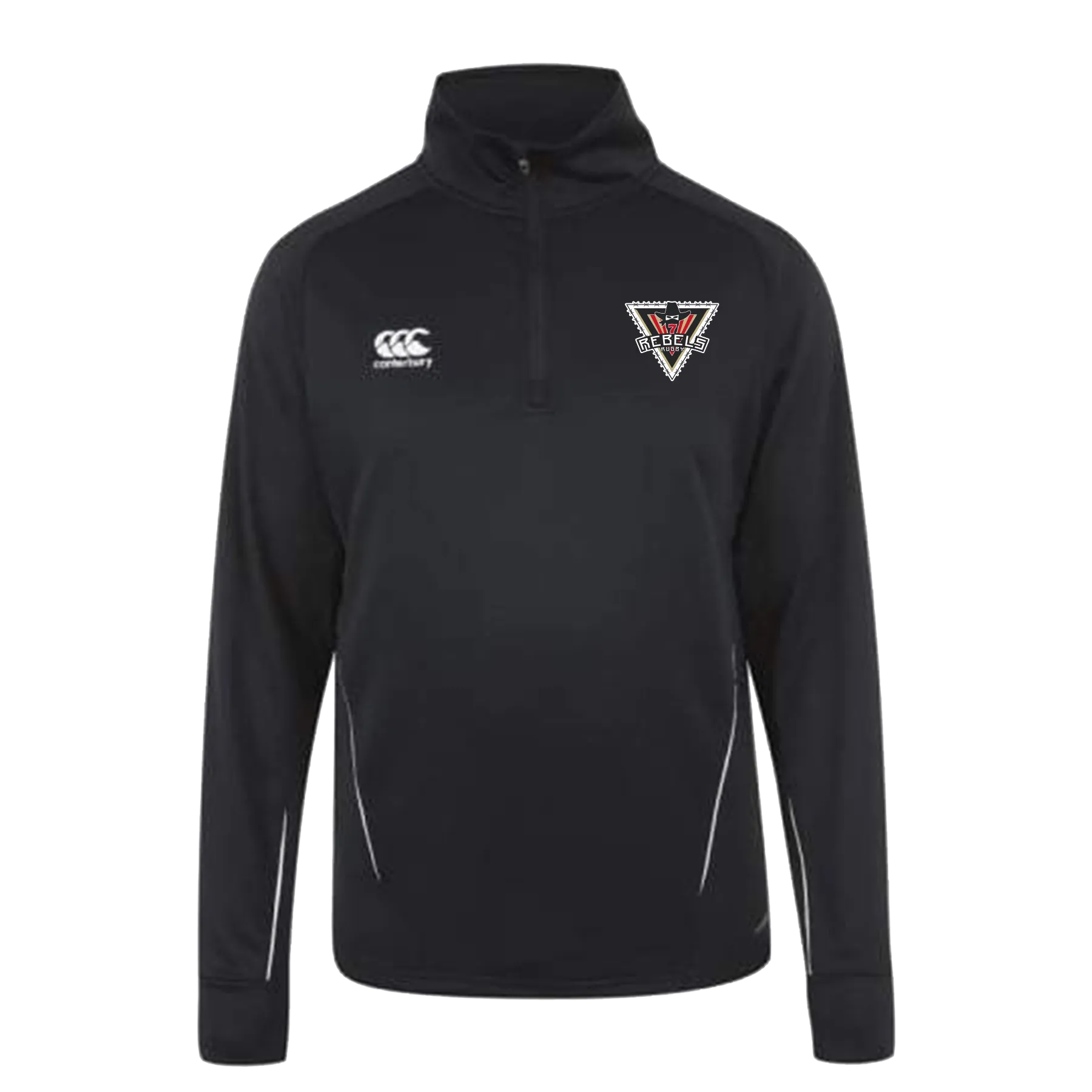 Rebels Rugby Canterbury Team 1/4 Zip Mid Layer Black Rugby Training Top