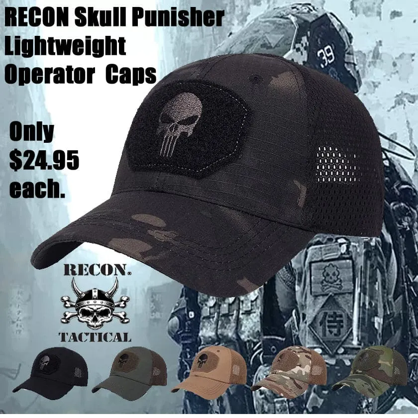 Recon Mesh Punisher Lightweight Operator Caps one size Fully Adjustable Size