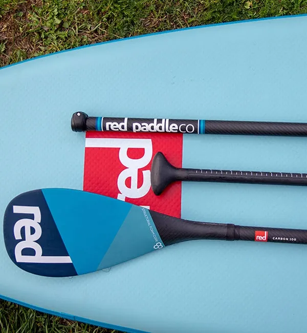 Red Carbon 3 Piece 100 Cam-Lock SUP Paddle
