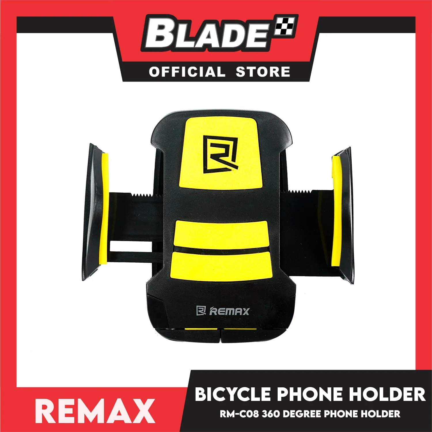 Remax Bicycle Phone Holder RM-C08 (Black and Yellow) Phone Holder Suction, Strong and Super Safe