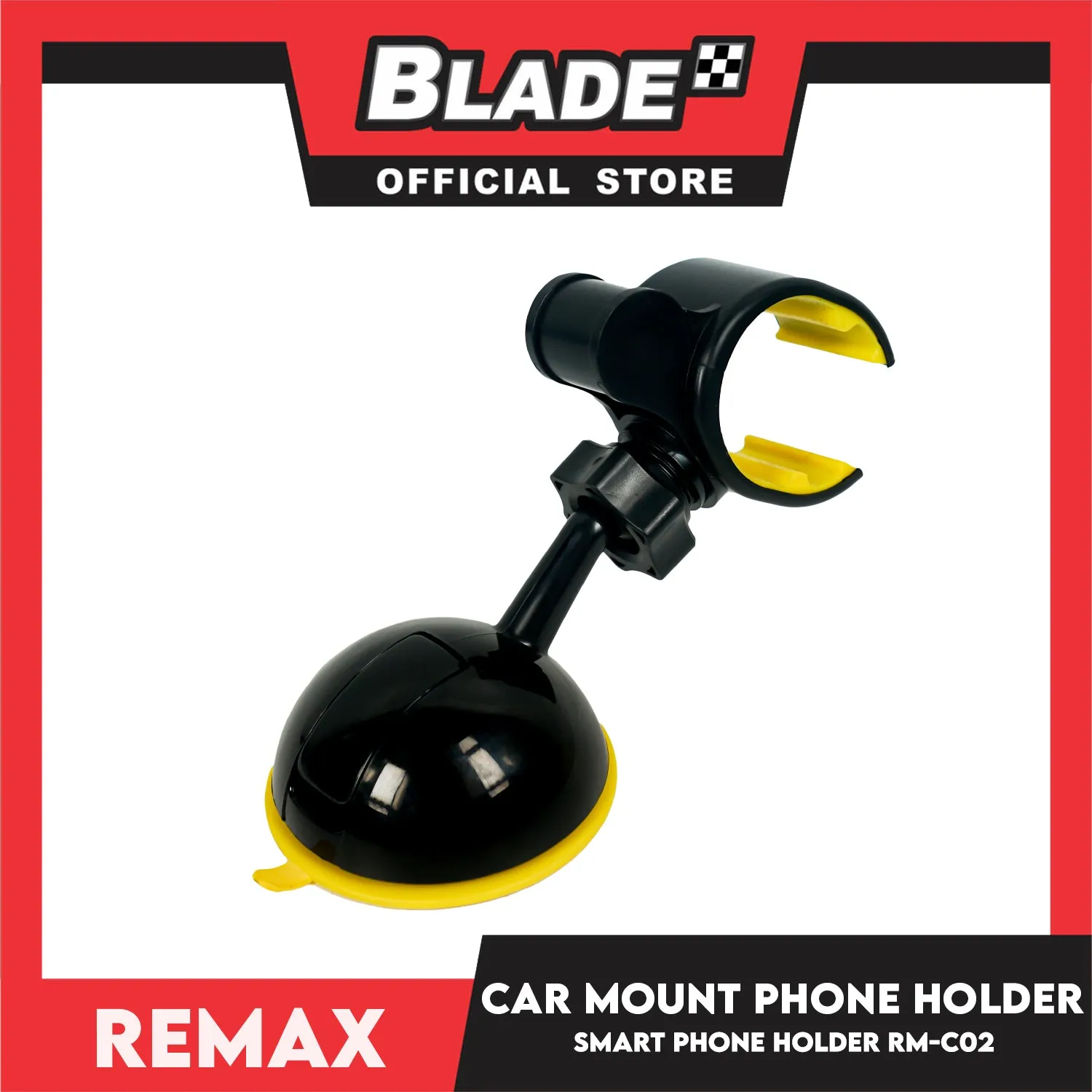 Remax Smart Car Mount Holder RM-C02 (Black and Yellow) Car Phone Holder Suction