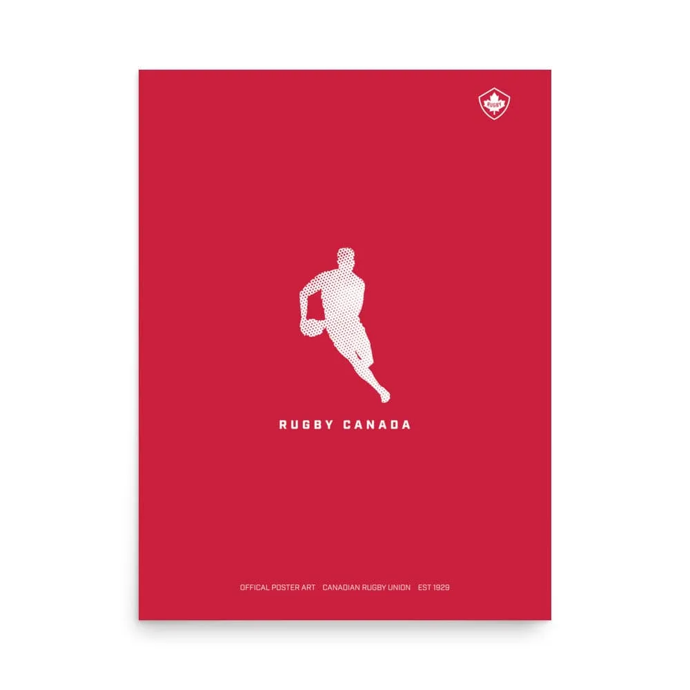 Rugby Canada Player Silhouette Poster