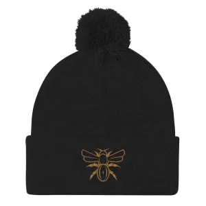 Rugby Hive Black Pom-Pom Beanie