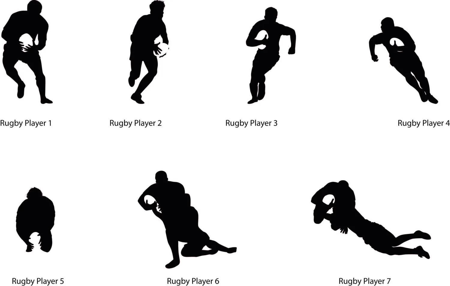 Rugby Silhouettes Player Wall sticker