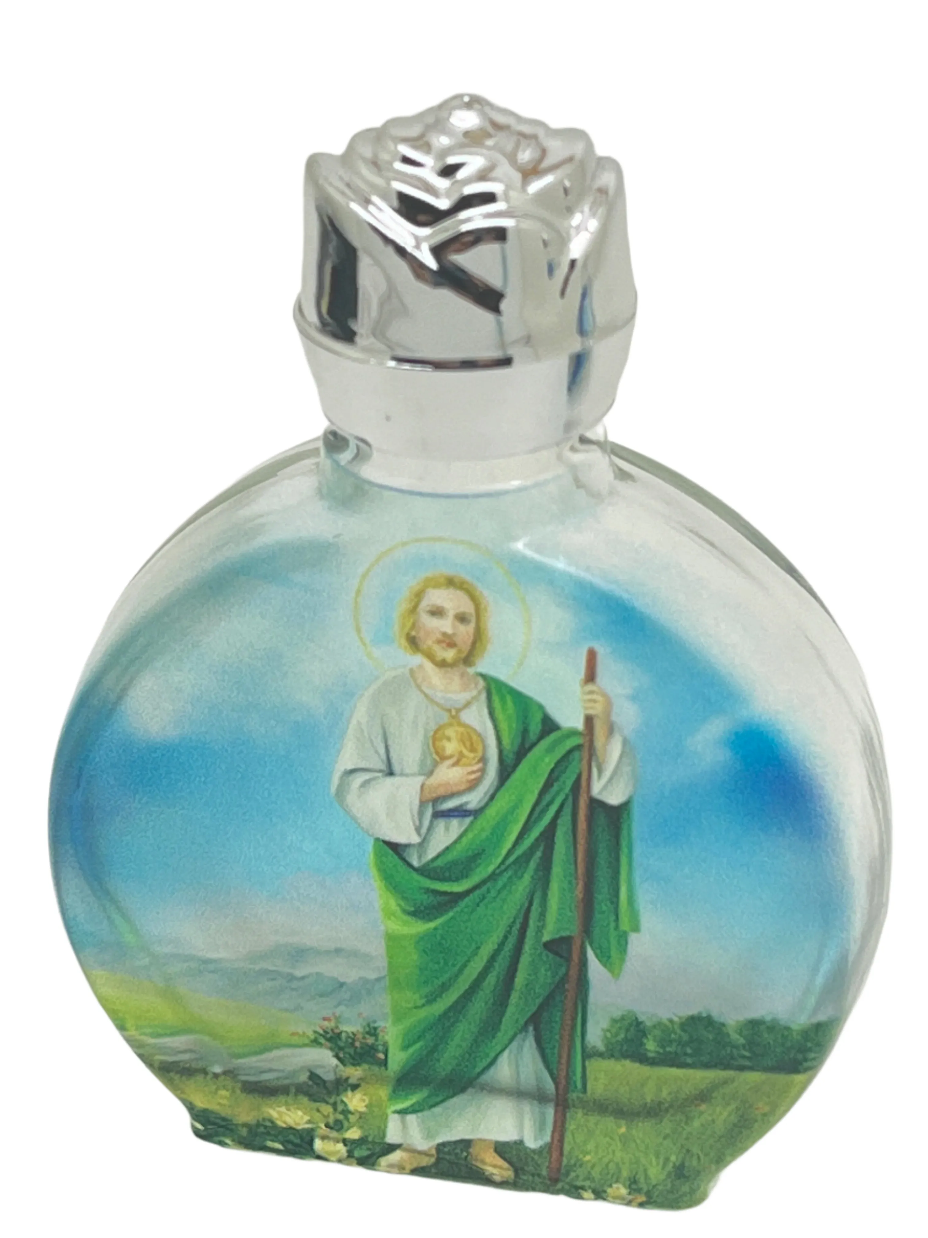 Saint Jude Glass Holy Water Bottle