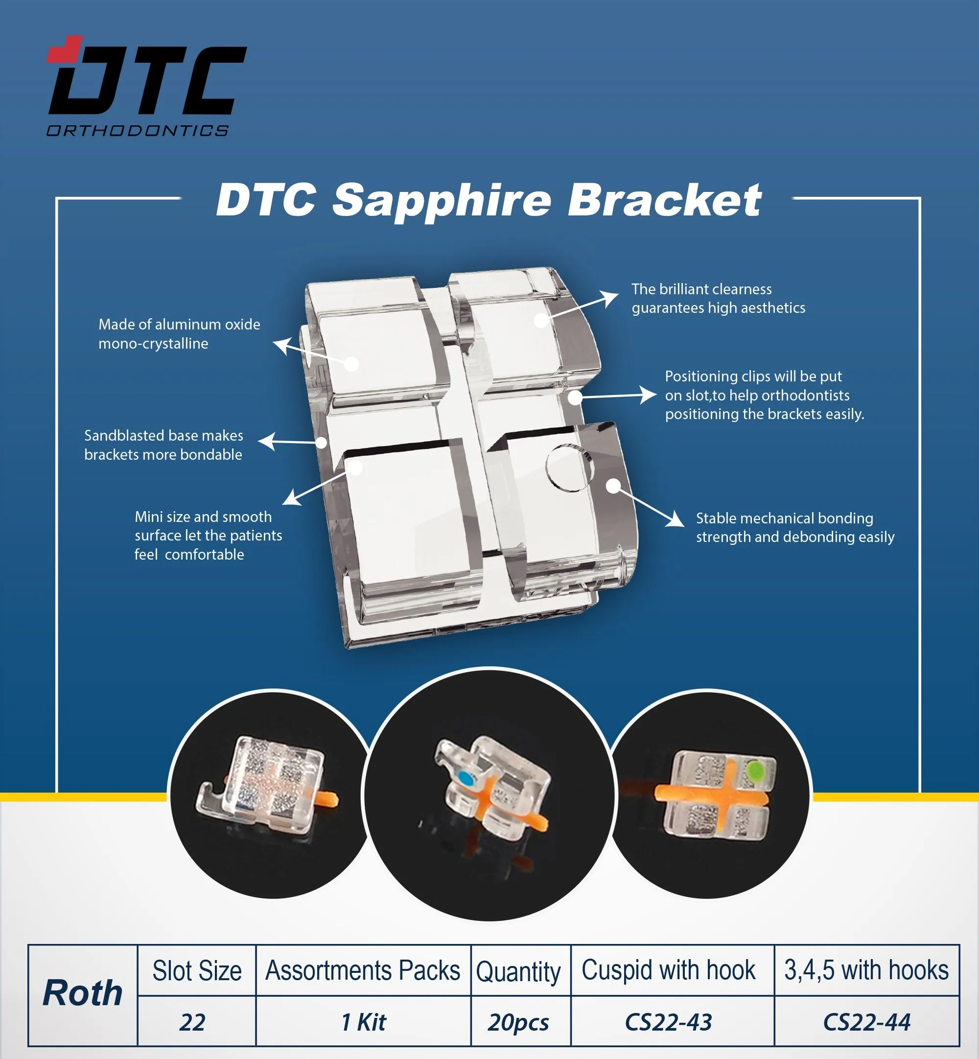 Sapphire Brackets Roth Slot 022 DTC