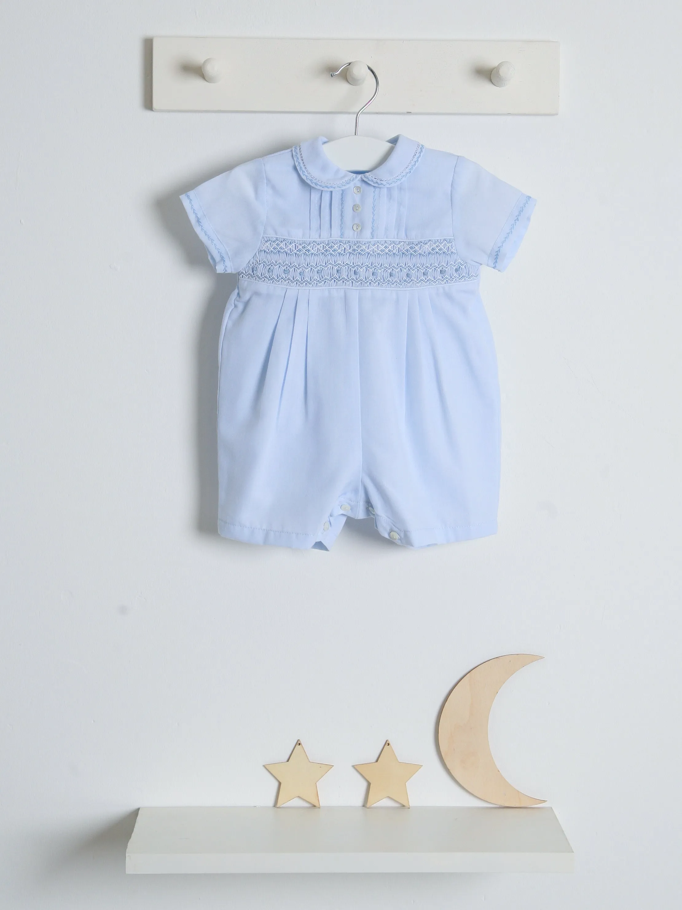 Sarah Louise Blue 'Heritage' smocked romper