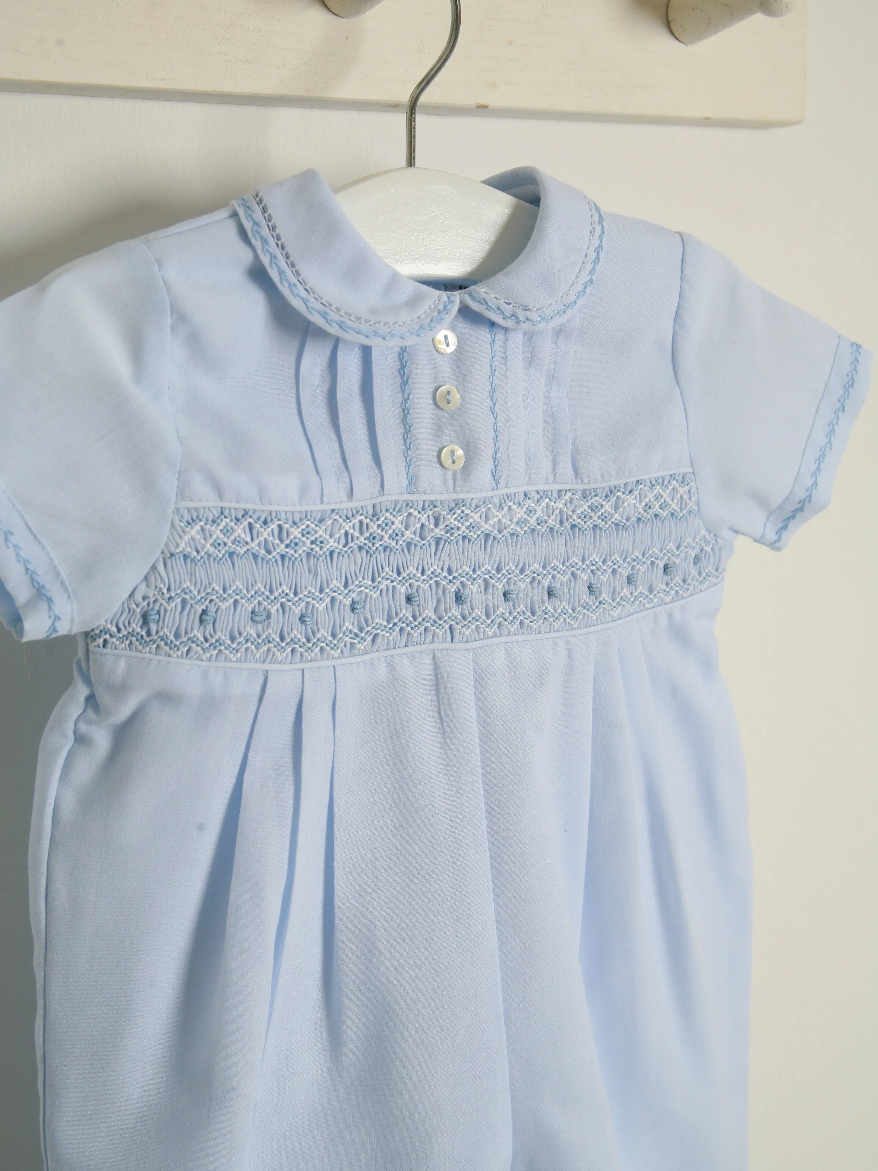Sarah Louise Blue 'Heritage' smocked romper