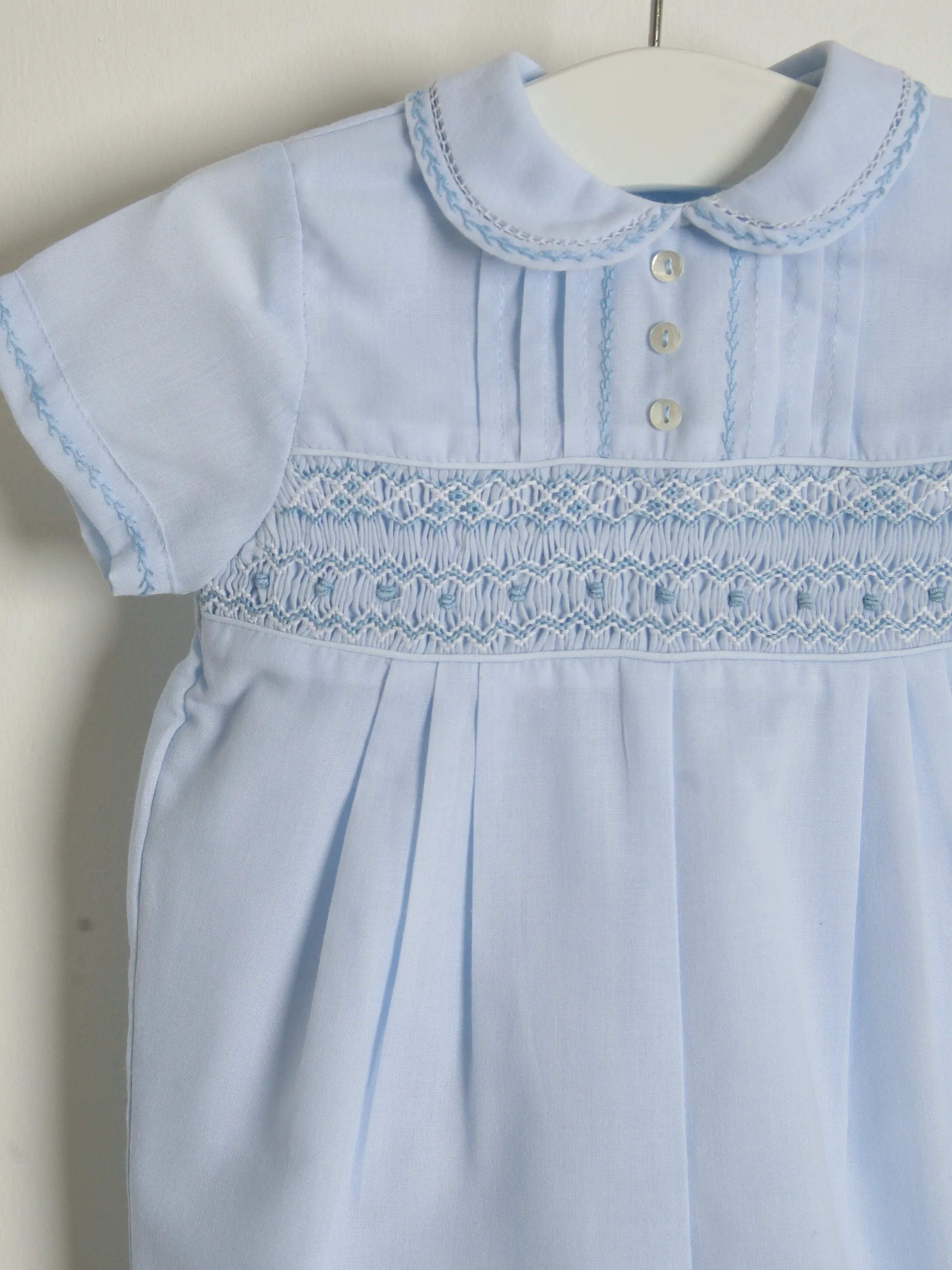 Sarah Louise Blue 'Heritage' smocked romper