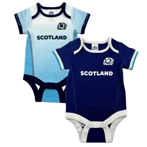 Scotland Rugby Baby 2 Pack Bodysuits | Navy & Blue | 2024/25