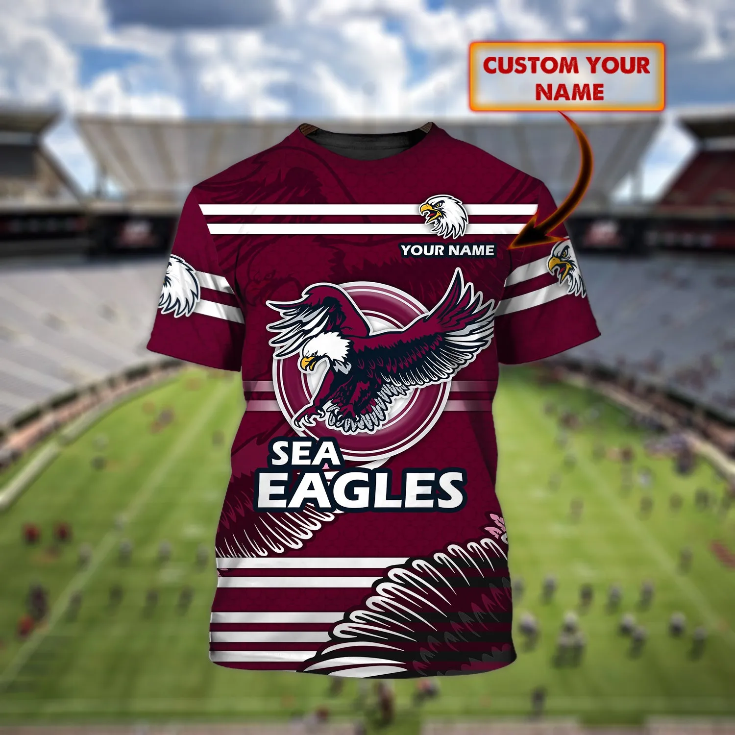 Sea Eagles - Personalized Name 3D Tshirt01 - NBTT
