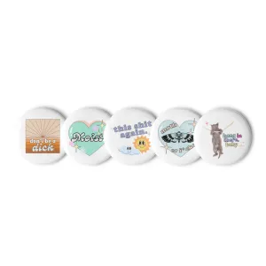Set of fresh and funny pin buttons