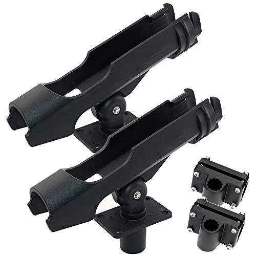 Shaddock Fishing Power Lock Rod Holder with 2 Side Mounts Adjustable Boat Fishing Rod Racks (2PCS 04# Multi-Positional Mounting)