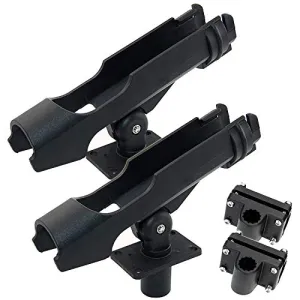 Shaddock Fishing Power Lock Rod Holder with 2 Side Mounts Adjustable Boat Fishing Rod Racks (2PCS 04# Multi-Positional Mounting)