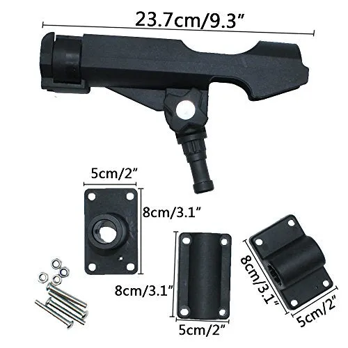 Shaddock Fishing Power Lock Rod Holder with 2 Side Mounts Adjustable Boat Fishing Rod Racks (2PCS 04# Multi-Positional Mounting)