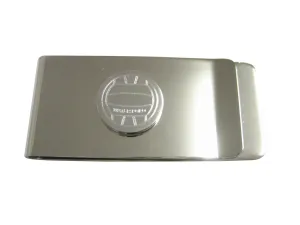 Silver Toned Etched Round Water Polo Pendant Money Clip