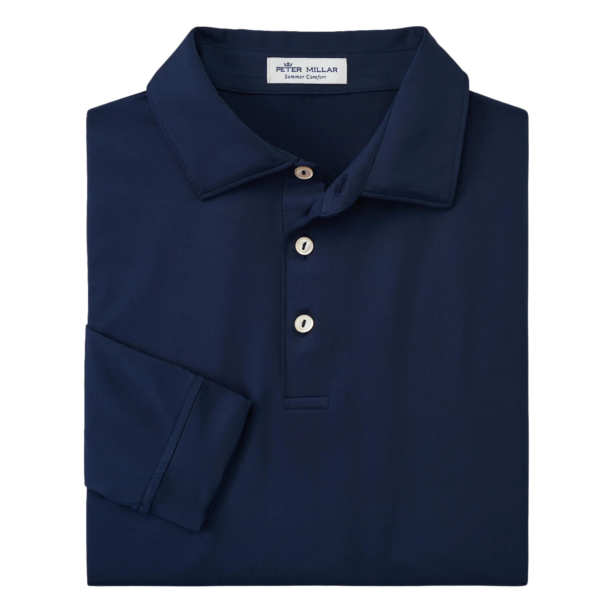 Solid Long-Sleeve Performance Jersey Polo
