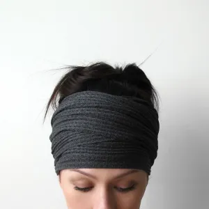 SOOT GRAY Waffle Knit Head Scarf