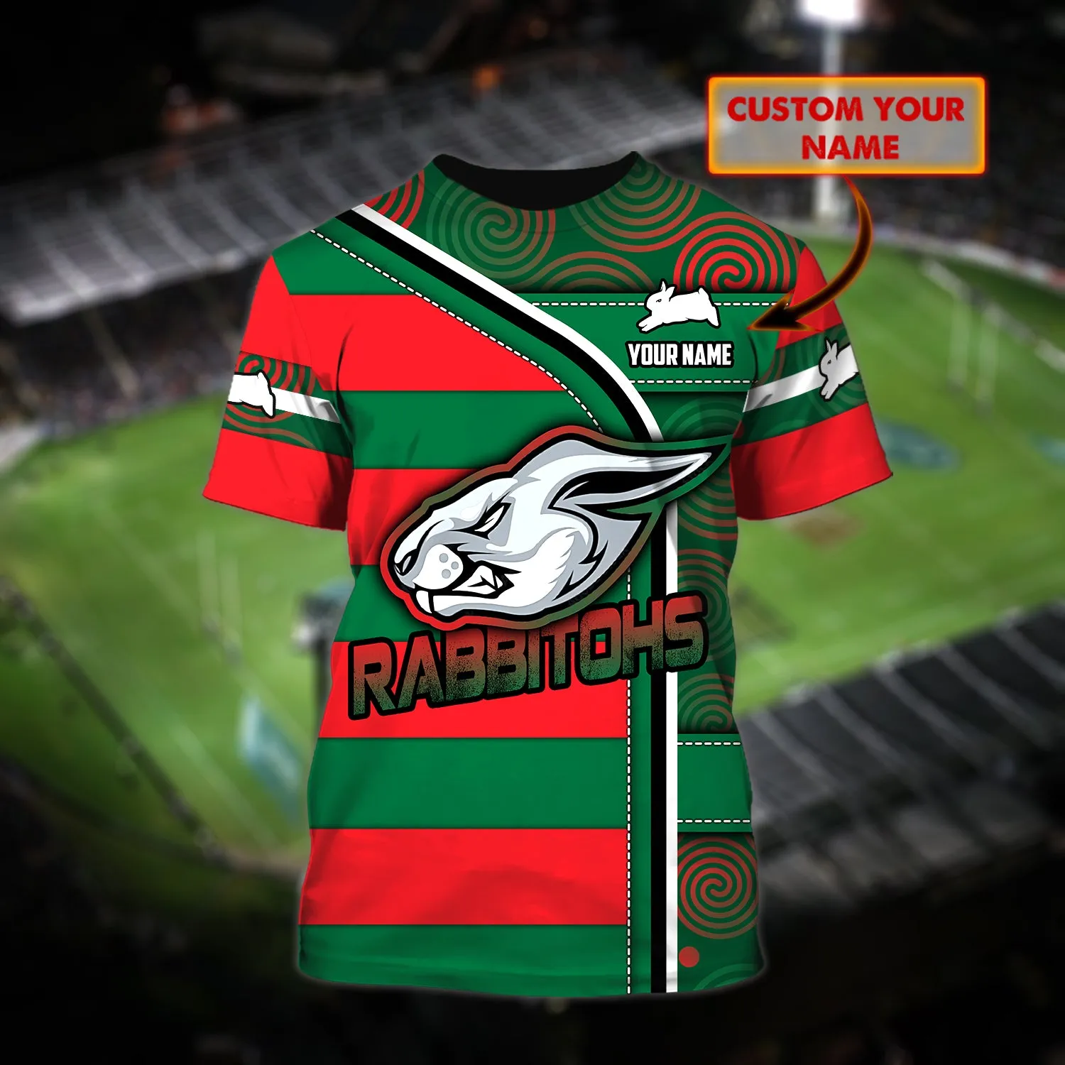 South Sydney Rabbitohs - Personalized Name 3D Tshirt 04 - NBTT