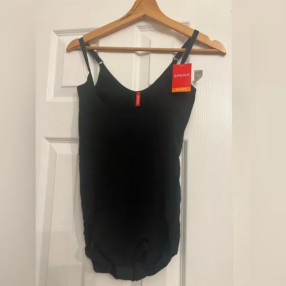 SPANX OnCore Open-Bust Panty Bodysuit -Very Black -NWT - Large
