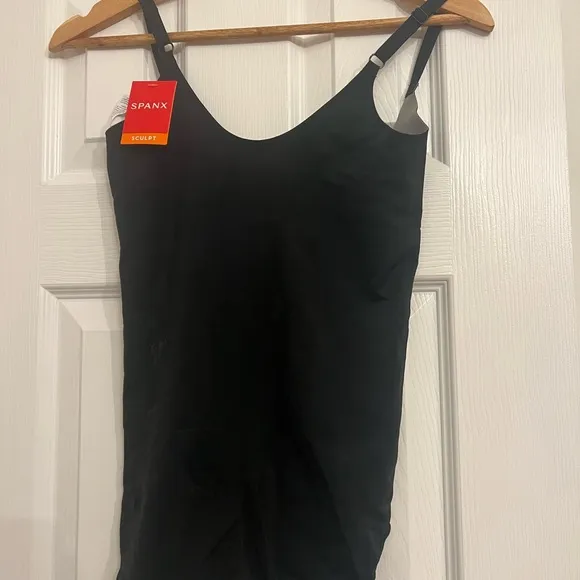 SPANX OnCore Open-Bust Panty Bodysuit -Very Black -NWT - Large