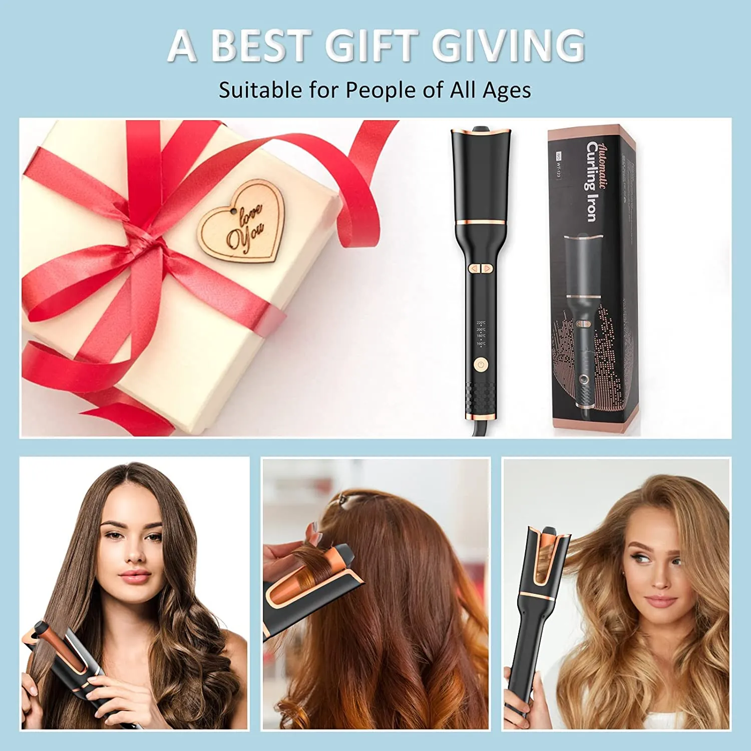 Spin N Curl Automatic Hair Curler Rotating Curling Iron for  Shoulder-Length Hair