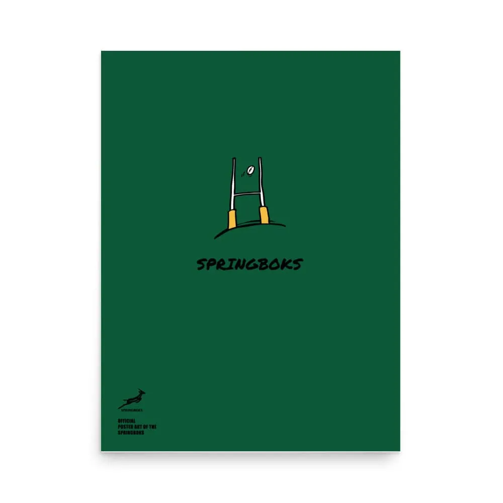Springboks Kicking It Through the Goal Post Poster