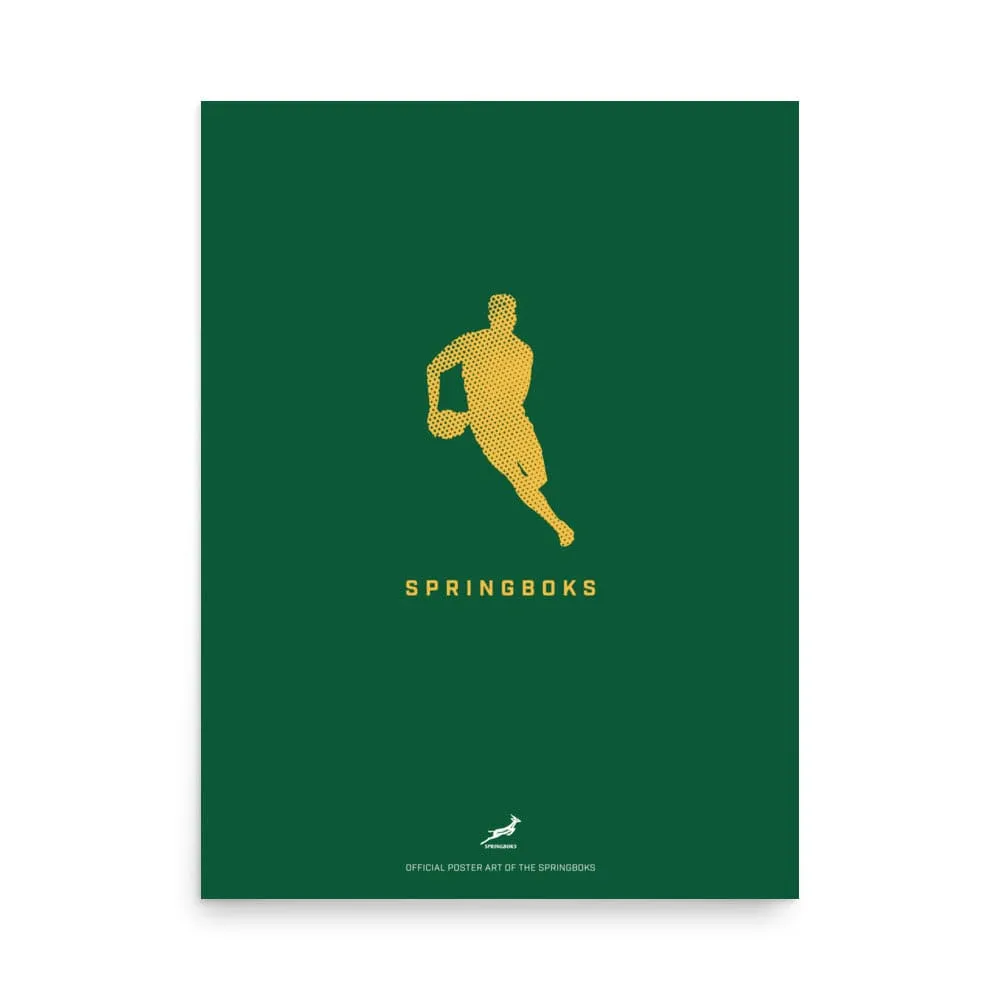 Springboks Player Silhouette Poster