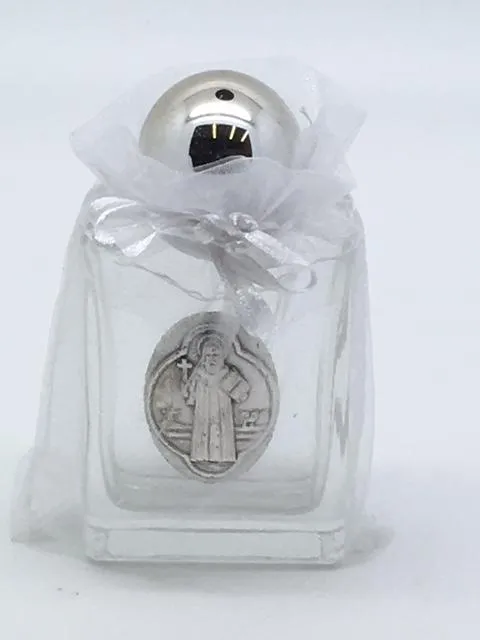 St. Benedict Glass Holy Water Bottle (3.35 x 1.6")