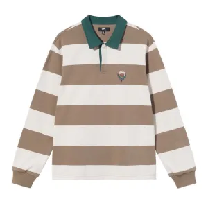Stussy Big Stripe L/S Rugby Shirt Natural