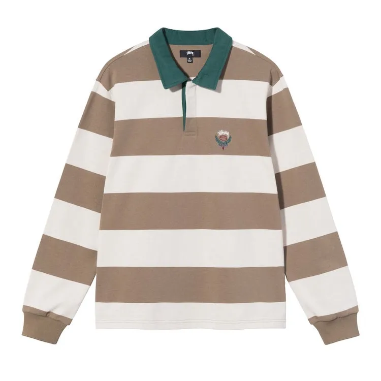 Stussy Big Stripe L/S Rugby Shirt Natural