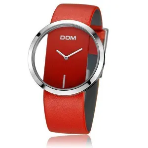 Stylish Hollow Leather Strap Water-resistant Watch