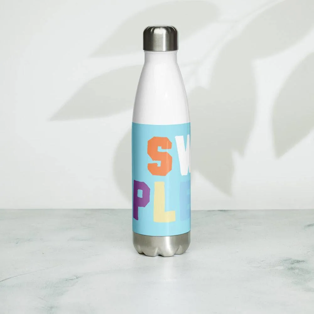 Swim Please 17 oz Stainless Steel Swimmer Water Bottle