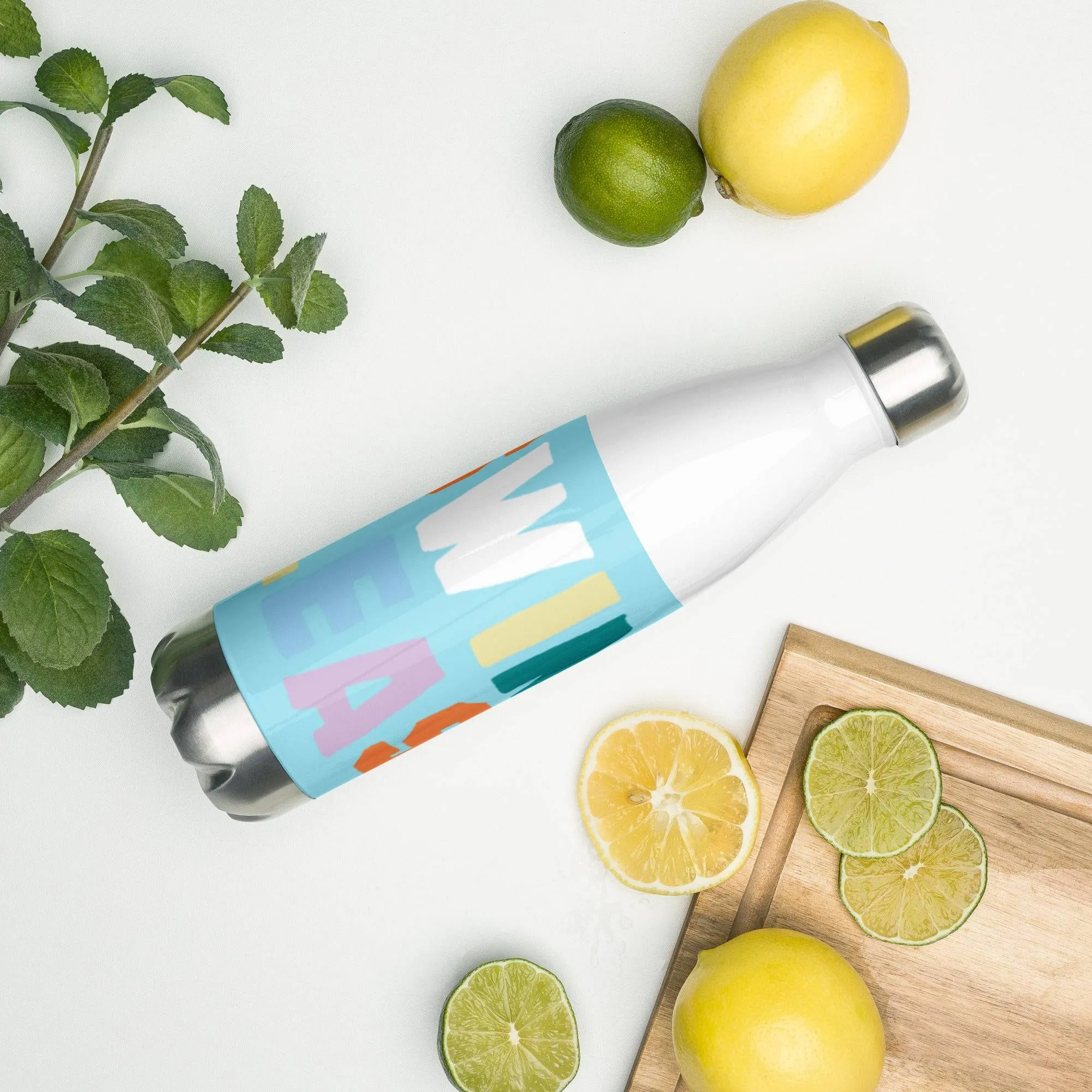 Swim Please 17 oz Stainless Steel Swimmer Water Bottle