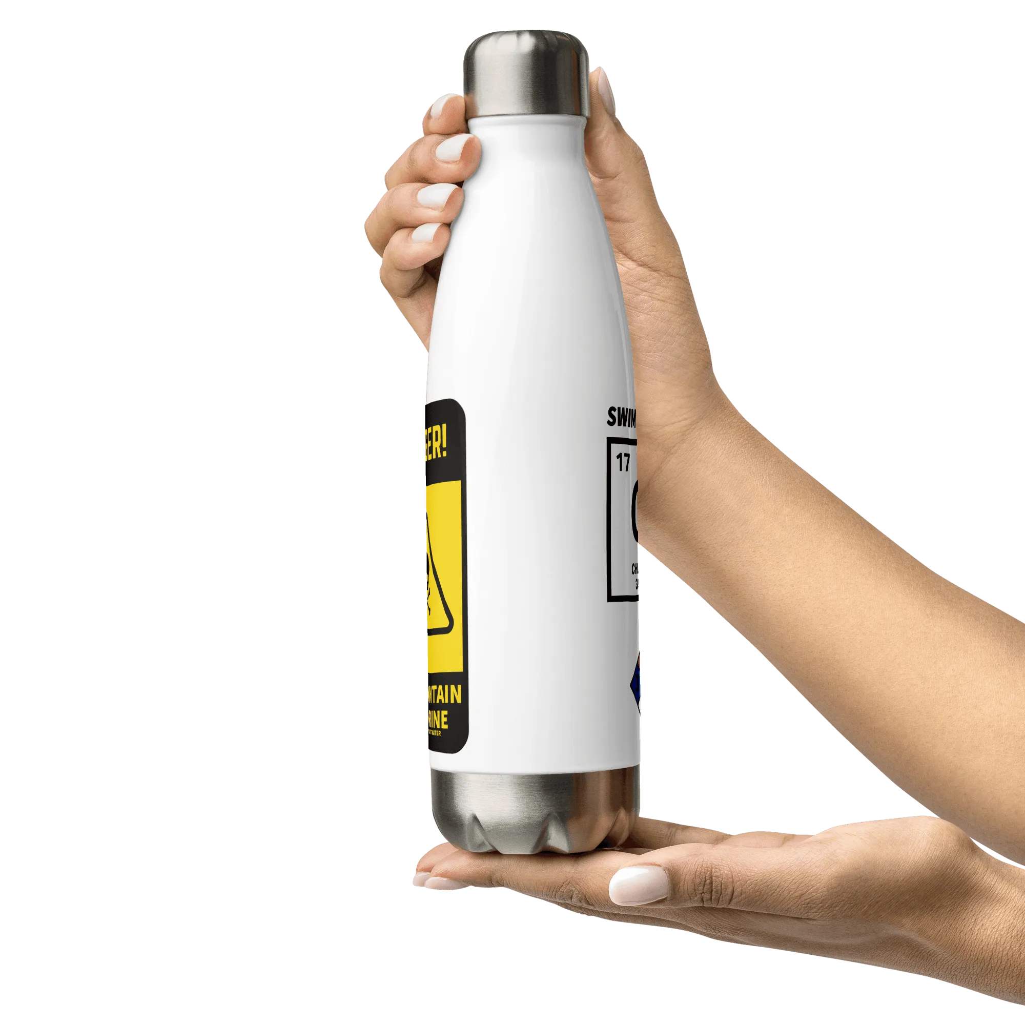 Swimmer 17oz Stainless Steel Bottle Funny May Contain Chlorine