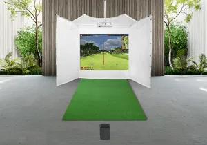 Swing Caddie SC4 PRO Retractable Screen Golf Simulator Package