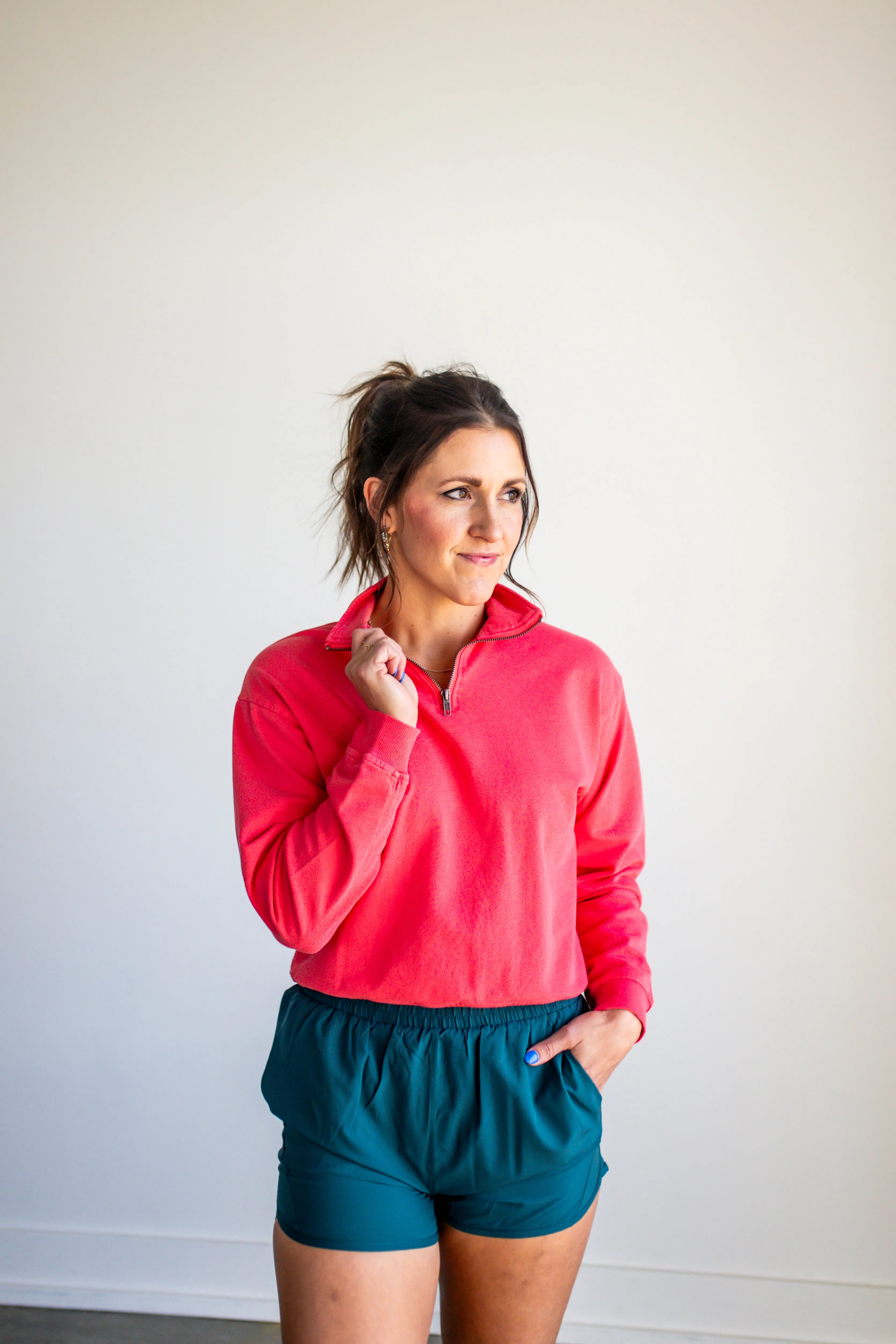 Teal Green Lightweight Athleisure Shorts