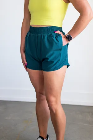 Teal Green Lightweight Athleisure Shorts
