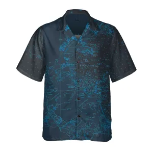 The Boston Harbor Midnight Blue Coconut Button Camp Shirt