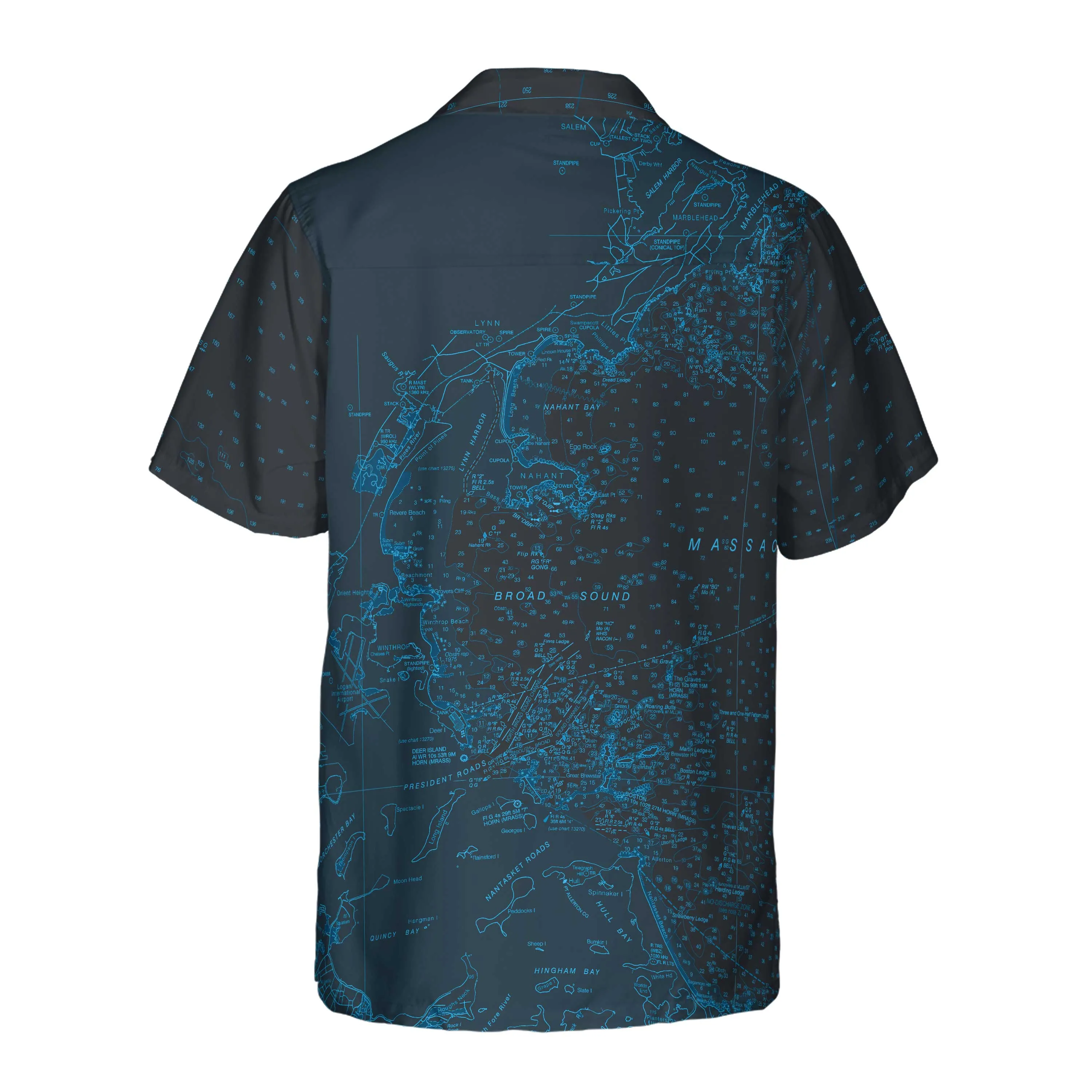 The Boston Harbor Midnight Blue Coconut Button Camp Shirt